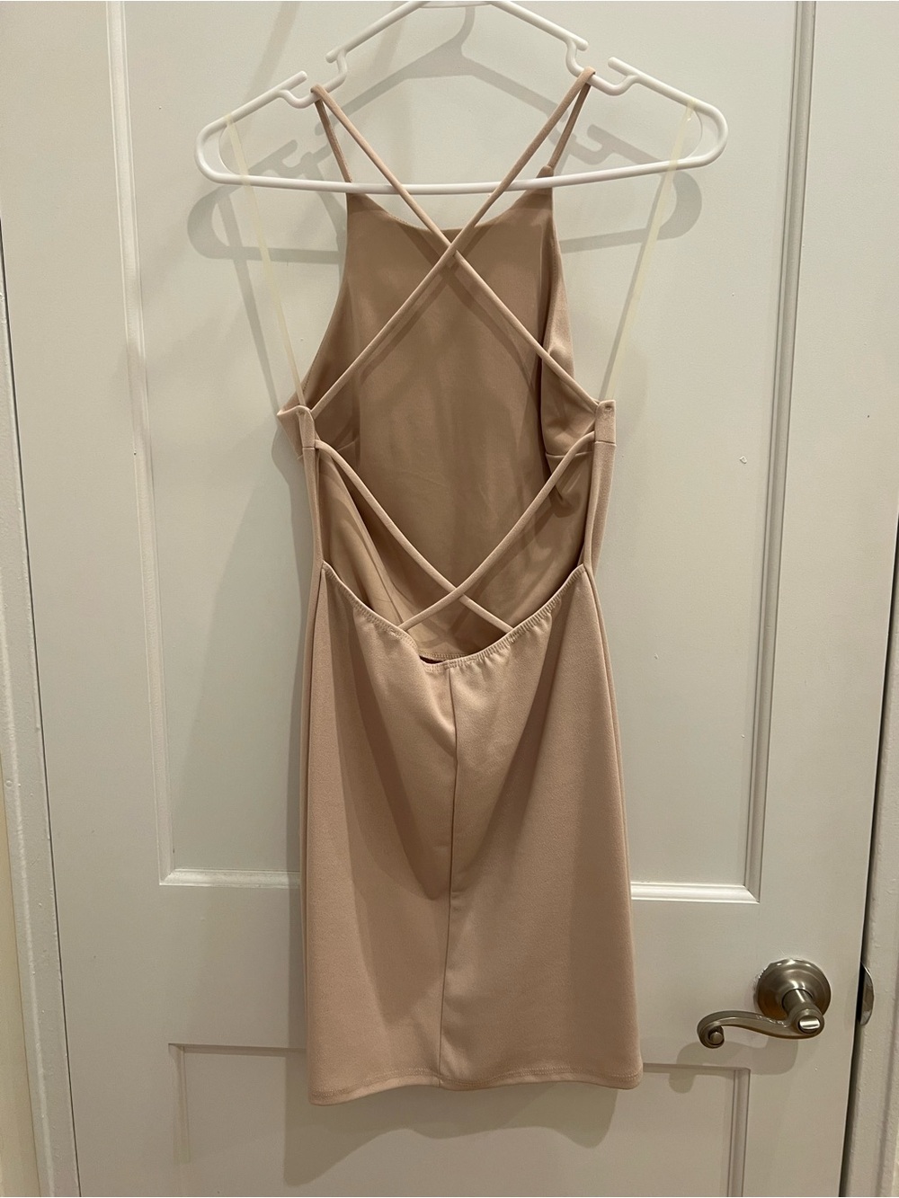 Nude Cross-Back Slip Dress (never worn)